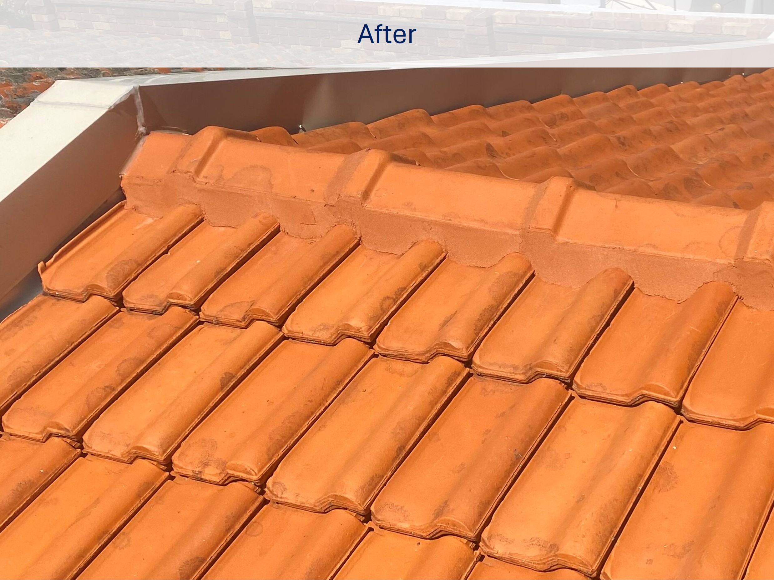 Roof after pressure cleaning