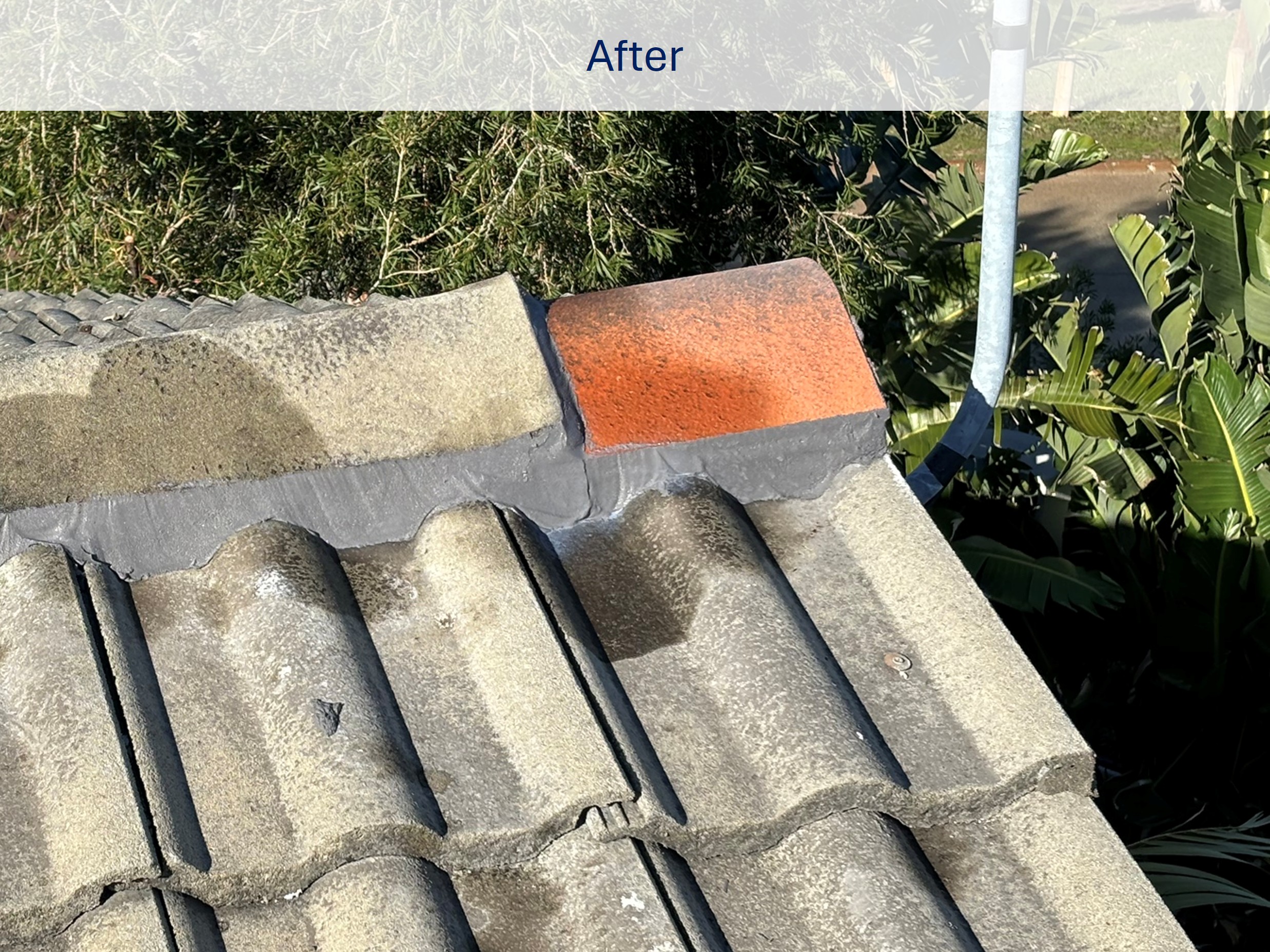 Repaired ridge tile